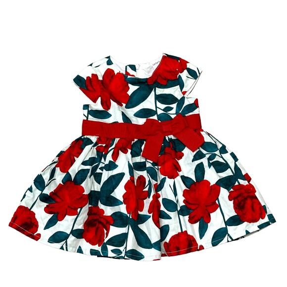 Carter's Baby Girl 6 Months Floral Dress With Bow - Picture 1 of 4